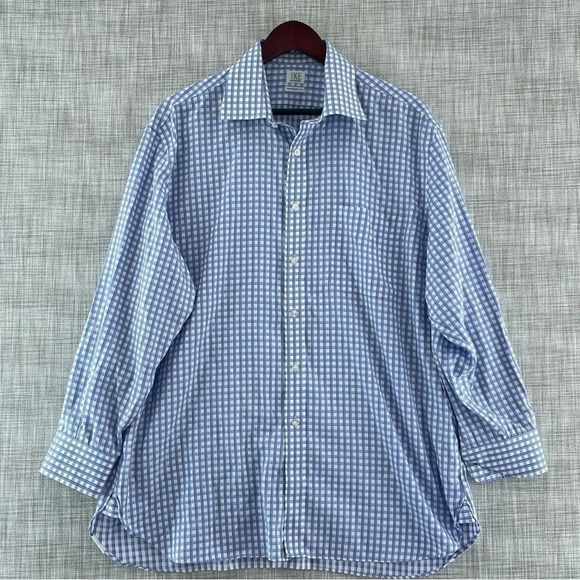 Ike Behar Performance 100 Plaid Button Down long Sleeve Shirt Men's 16.5 -8461/b - Picture 1 of 10